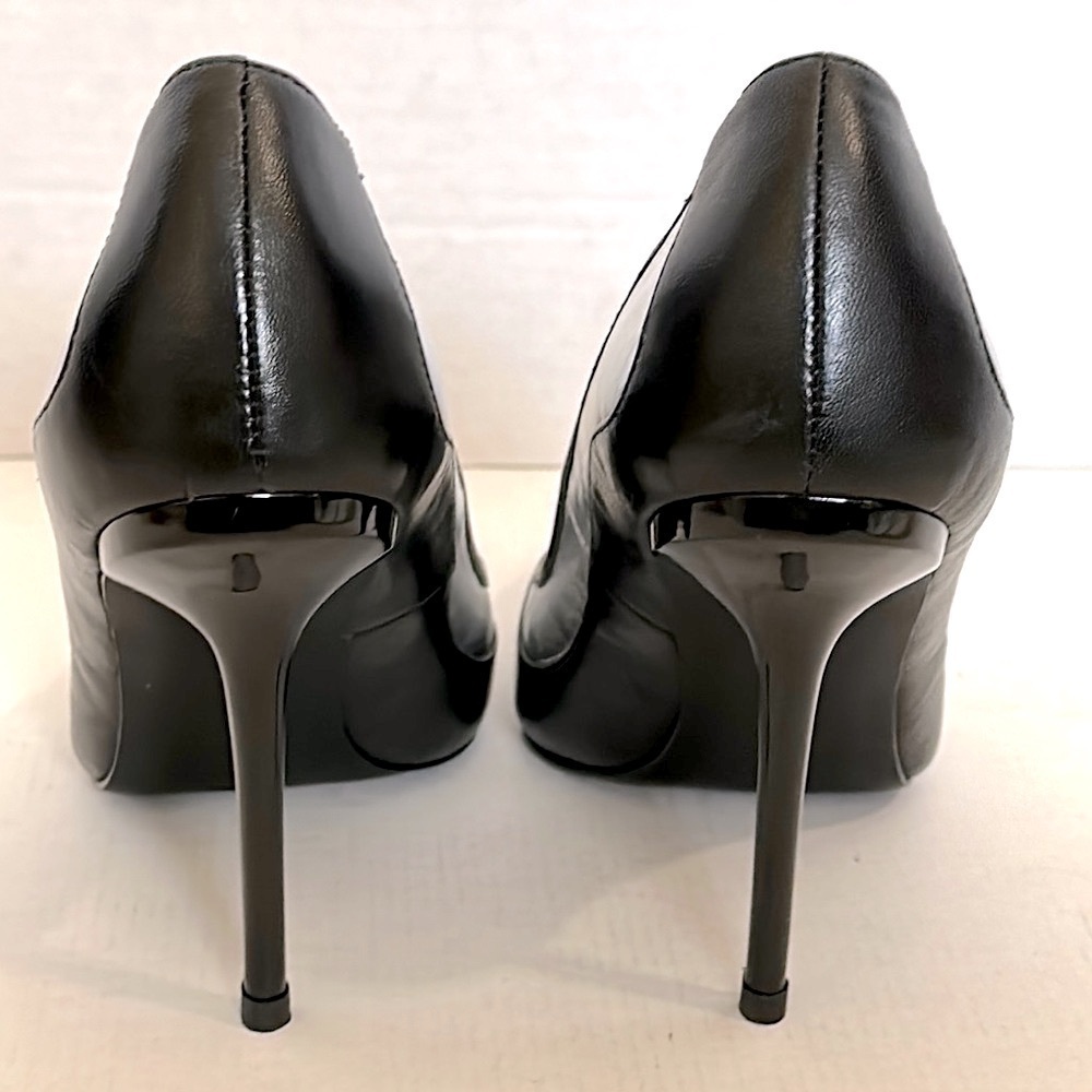 L.A.M.B. WOMEN'S CLASSIC SILVER & BLACK BETHEL LEATHER PUMPS US WOMEN'S SIZE 7.5 - Picture 4 of 13